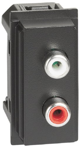 Розетка аудио RCA модульная Legrand BTicino Living Now 1-м. 1 мод. черный картинка